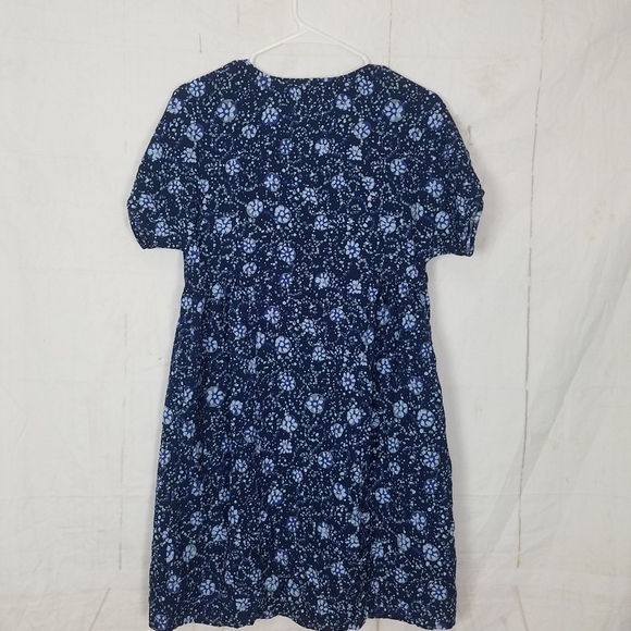Madewell blue button front floral mini dress size small - Picture 4 of 10